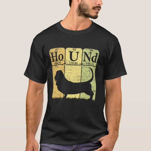 Basset Hound Periodic Table Elements Basset Hound T-Shirt (Vorderseite)