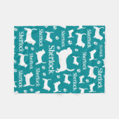 Basset Hound Personalisiert Hund Blanket Aquamarin Fleecedecke (Vorderseite (Horizontal))