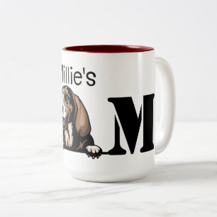 Basset Hound Personalisiert Peeking Mama Zweifarbige Tasse