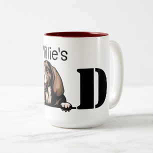 Basset Hound Personalisiert Peeking Vater Zweifarbige Tasse