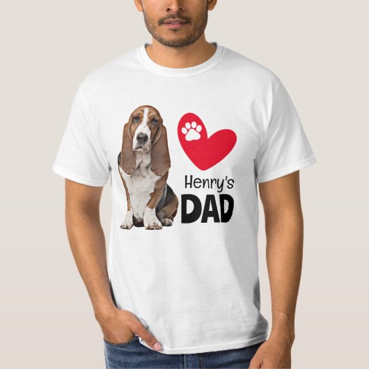 Basset Hound Personalisiert Vater T - Shirt (Vorderseite)