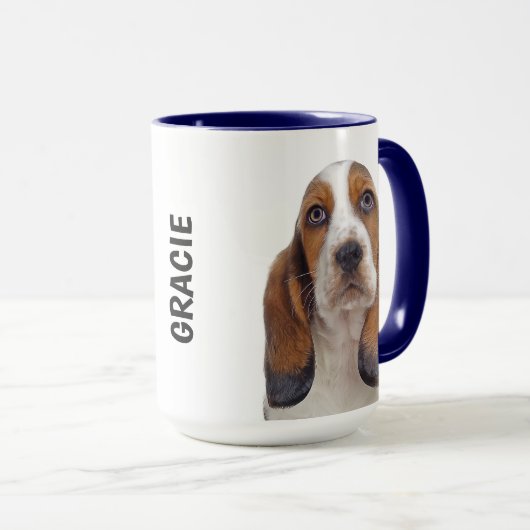 Basset Hound personalisierte Mug Tasse (VorderseiteRechts)