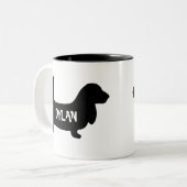 Basset Hound personalisierte Mug Zweifarbige Tasse (Vorderseite Links)