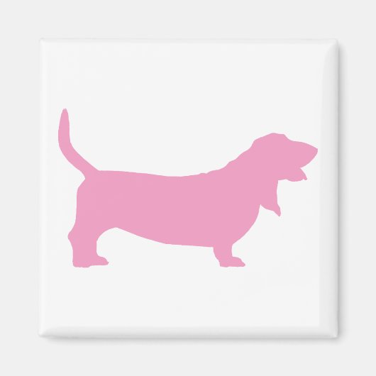 Basset Hound (pink) Magnet (Vorne)