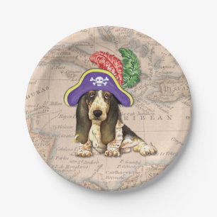 Basset Hound-Pirat Pappteller