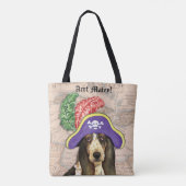 Basset Hound-Pirat Tasche (Rückseite)