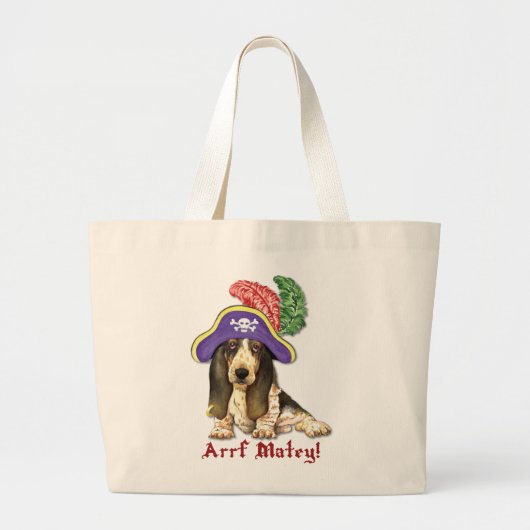Basset Hound Pirate Jumbo Stoffbeutel (Vorne)