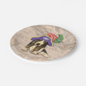 Basset Hound Pirate Pappteller (Schrägansicht)