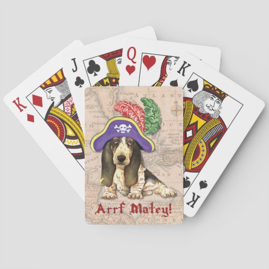 Basset Hound Pirate Spielkarten (Rückseite)