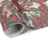 Basset Hound-Poinsettia-WeihnachtsPackpapier Geschenkpapier (Rolleneckpunkt)