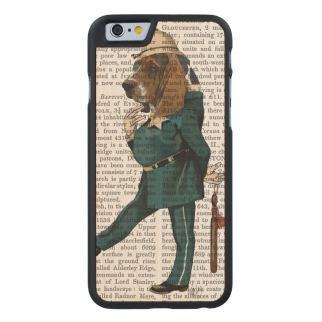 Basset Hound Policeman Carved Wood iPhone Hülle (Rückseite)