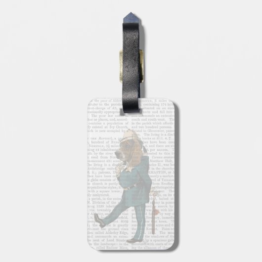 Basset Hound Policeman Gepäckanhänger (Rückseite vertikal)