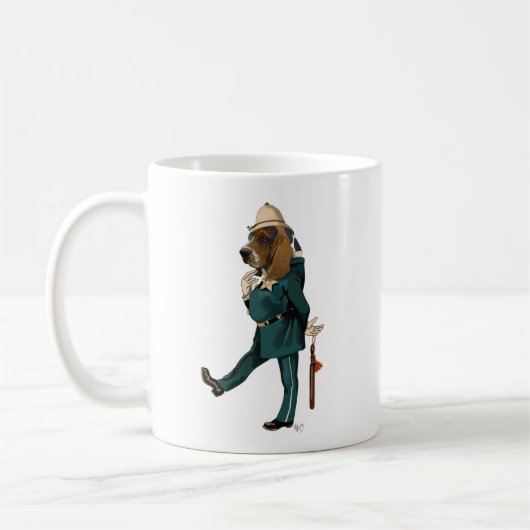 Basset Hound Policeman Kaffeetasse (Links)