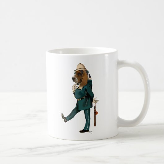 Basset Hound Policeman Kaffeetasse (Rechts)