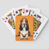 Basset Hound Pop Art Retro & Laid Back Design Spielkarten (Rückseite)