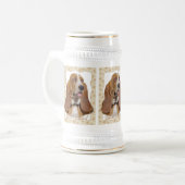 Basset Hound Portrait Stein Bierglas (Vorderseite Links)