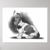 BASSET HOUND POSTER: PENCIL REALISM ART POSTER (Vorne)