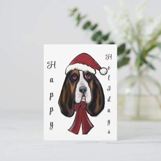 Basset Hound Postkarte (Stehend Vorderseite)