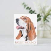 Basset Hound Postkarte (Stehend Vorderseite)