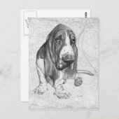 Basset Hound Postkarte (Vorne/Hinten)