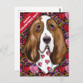 Basset Hound Postkarte (Vorne/Hinten)