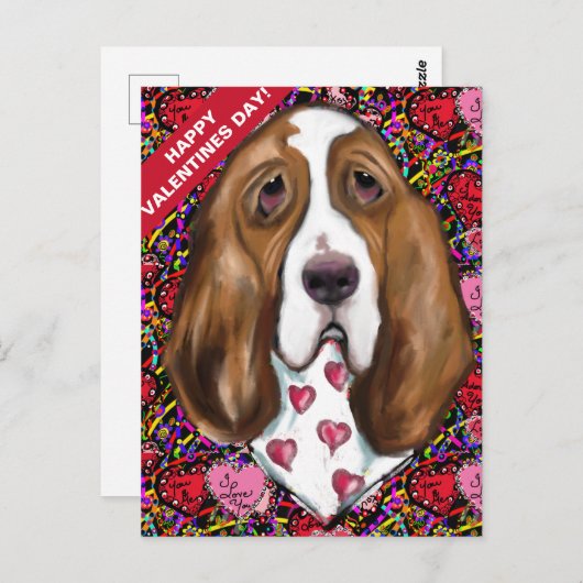 Basset Hound Postkarte (Vorne/Hinten)