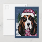 BASSET HOUND POSTKARTE (Vorne/Hinten)