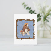 Basset Hound Postkarte (Stehend Vorderseite)