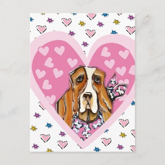 Basset Hound Postkarte (Vorderseite)