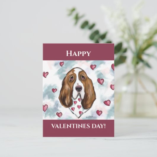 Basset Hound Postkarte (Stehend Vorderseite)