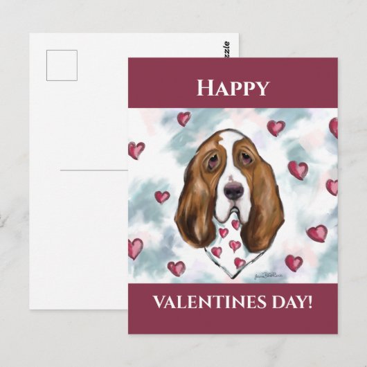 Basset Hound Postkarte (Vorne/Hinten)