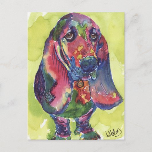 Basset Hound Postkarte (Vorderseite)