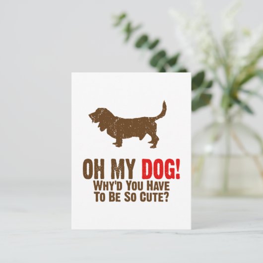 Basset Hound Postkarte (Stehend Vorderseite)