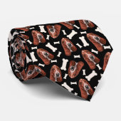 Basset Hound Print Neck Tie Krawatte (Gerollt)
