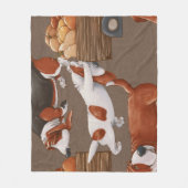 Basset Hound Pumpkin Harvest Pattern Fleecedecke (Vorderseite)