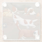 Basset Hound Pumpkin Harvest Pattern Glasuntersetzer (Rückseite)