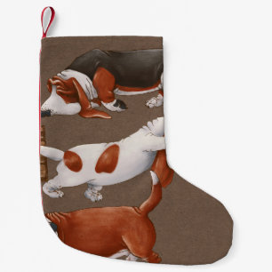 Basset Hound Pumpkin Harvest Pattern Kleiner Weihnachtsstrumpf