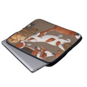 Basset Hound Pumpkin Harvest Pattern Laptopschutzhülle (Vorne Knopf)