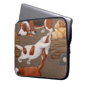 Basset Hound Pumpkin Harvest Pattern Laptopschutzhülle (Vorderseite Links)