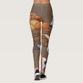 Basset Hound Pumpkin Harvest Pattern Leggings (Rückseite)