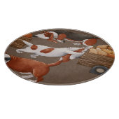 Basset Hound Pumpkin Harvest Pattern Schneidebrett (Ecke)