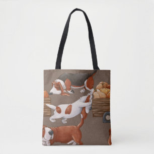 Basset Hound Pumpkin Harvest Pattern Tasche