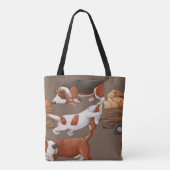 Basset Hound Pumpkin Harvest Pattern Tasche (Rückseite)