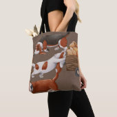 Basset Hound Pumpkin Harvest Pattern Tasche (Von Nahem)