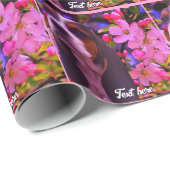 Basset Hound Puppy-Blume Personalisiert Geschenkpapier (Rolleneckpunkt)