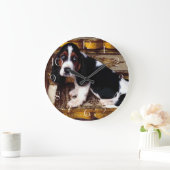 Basset Hound Puppy Große Wanduhr (Zuhause)