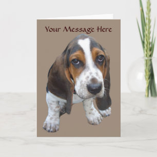 Basset Hound Puppy Grußkarte Feiertagskarte