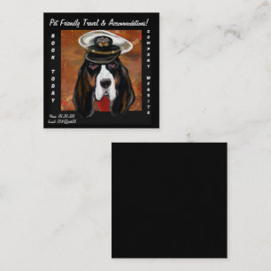 BASSET HOUND QUADRATISCHE VISITENKARTE