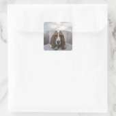 Basset Hound Quadratischer Aufkleber (Tasche)