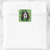 Basset Hound Quadratischer Aufkleber (Tasche)